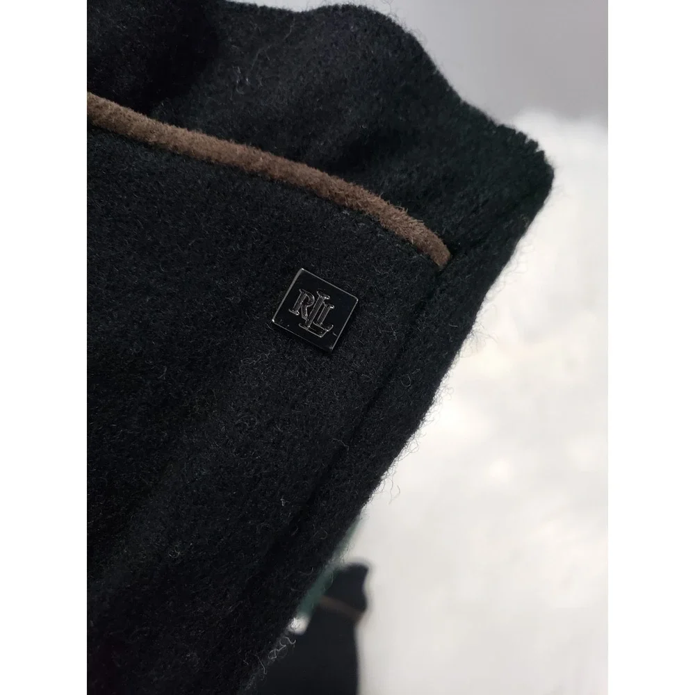 NEW SZ MEDIUM WOOL BLEND TOUCH GLOVES DRIVING ralph lauren black old money prep